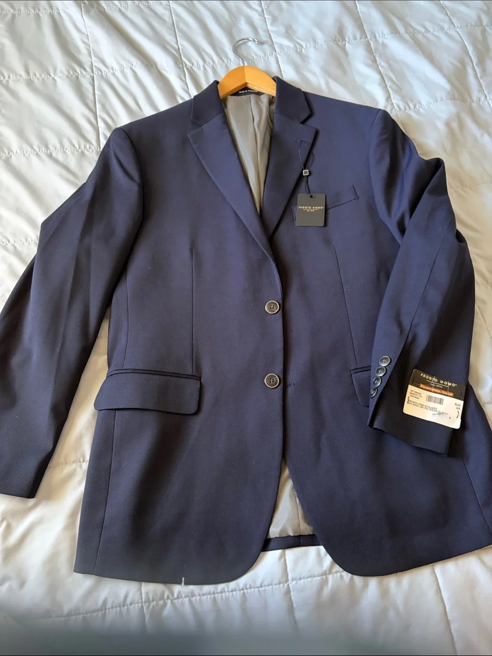 Pronto Uomo Navy Two-Button Sport Coat